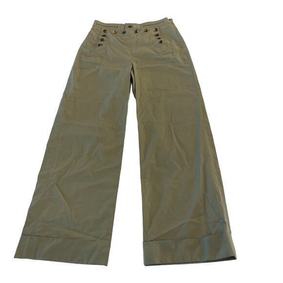 Tory‎ Burch Sailor Pants Wide Leg Green Size 2 - Picture 3 of 12